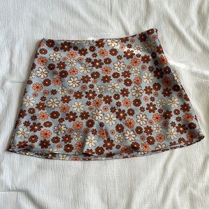 70s style flower skirt.